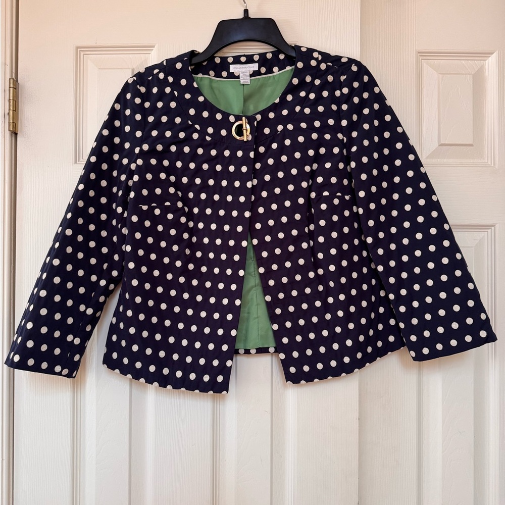 Charter Club Navy Polka Dot Blazer